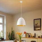 Egg M metalen hanglamp, Ø 38 cm, wit