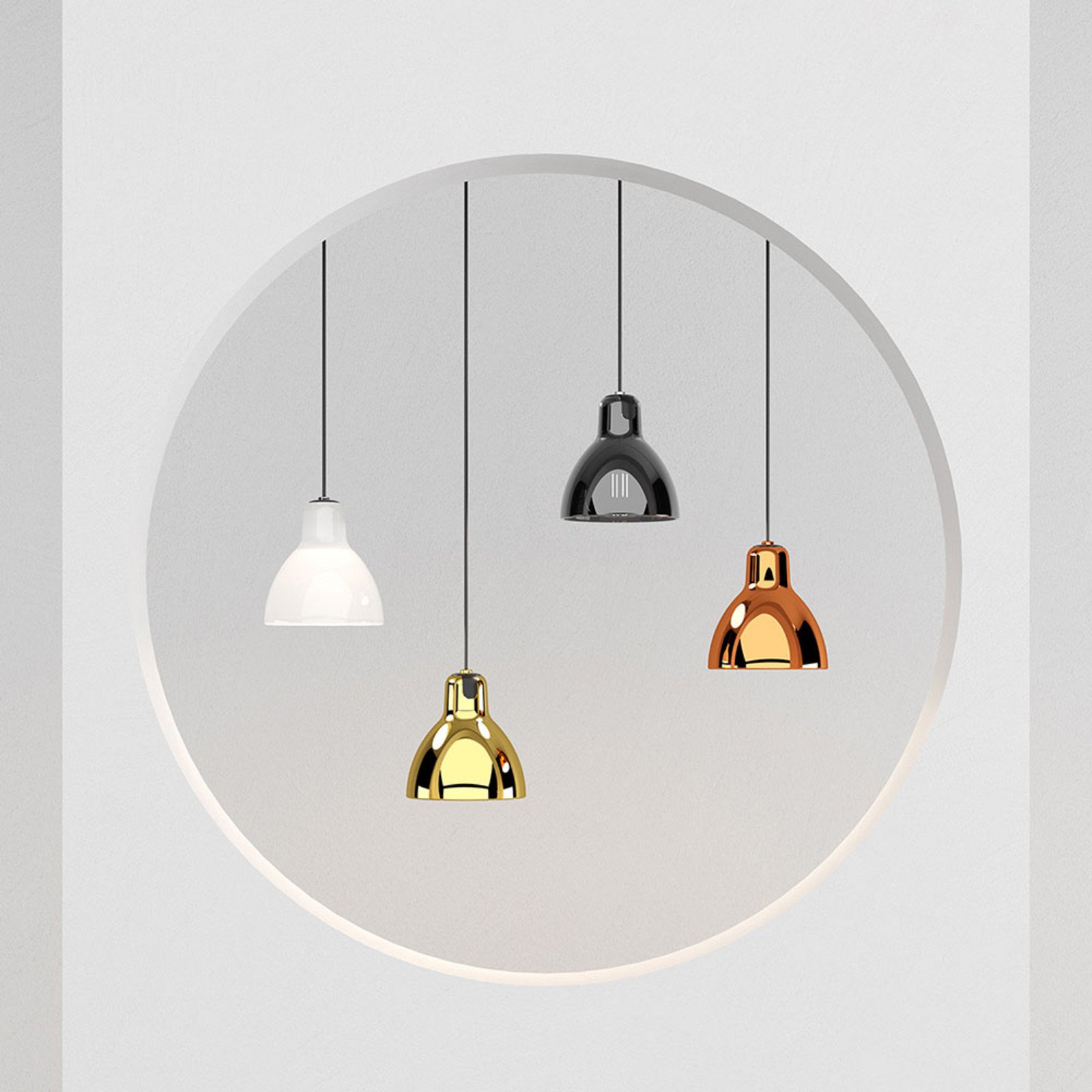 Rotaliana Luxy H5 Glam lampă suspendată negru/alb - Camera de zi / sufragerie - design - negru metalic alb lucios - Sticlă