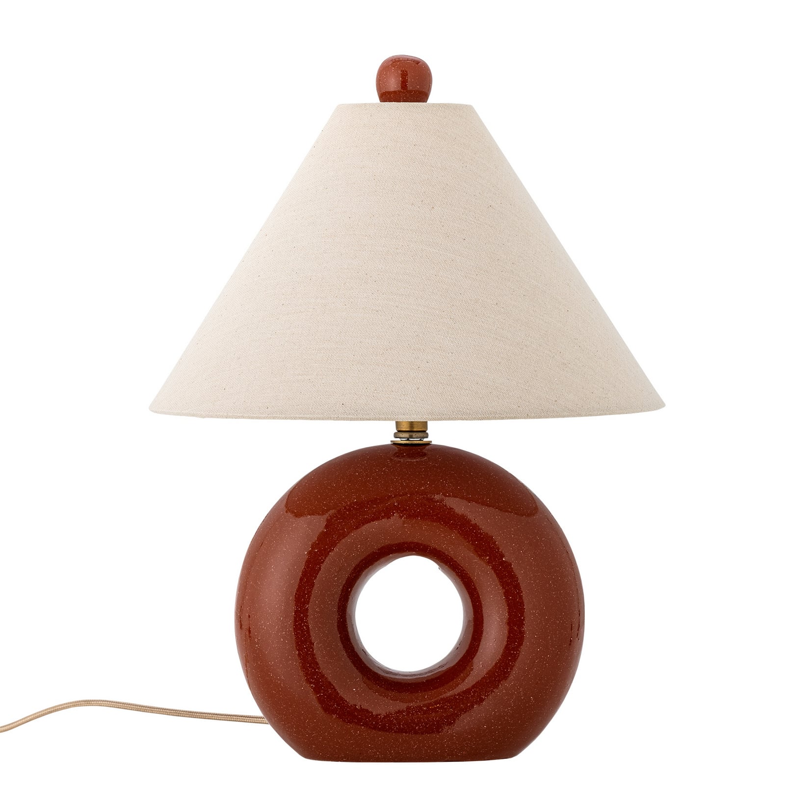 Lampada da tavolo Panja, rosso/crema, altezza 42 cm - Bloomingville