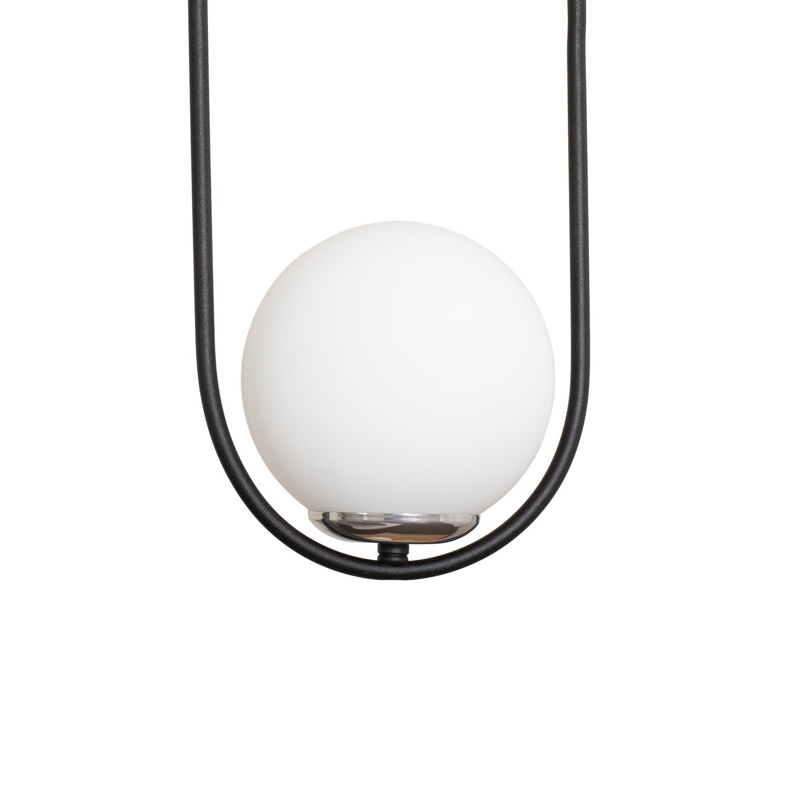 Mudoni pendant light, black/white, glass, metal, E27