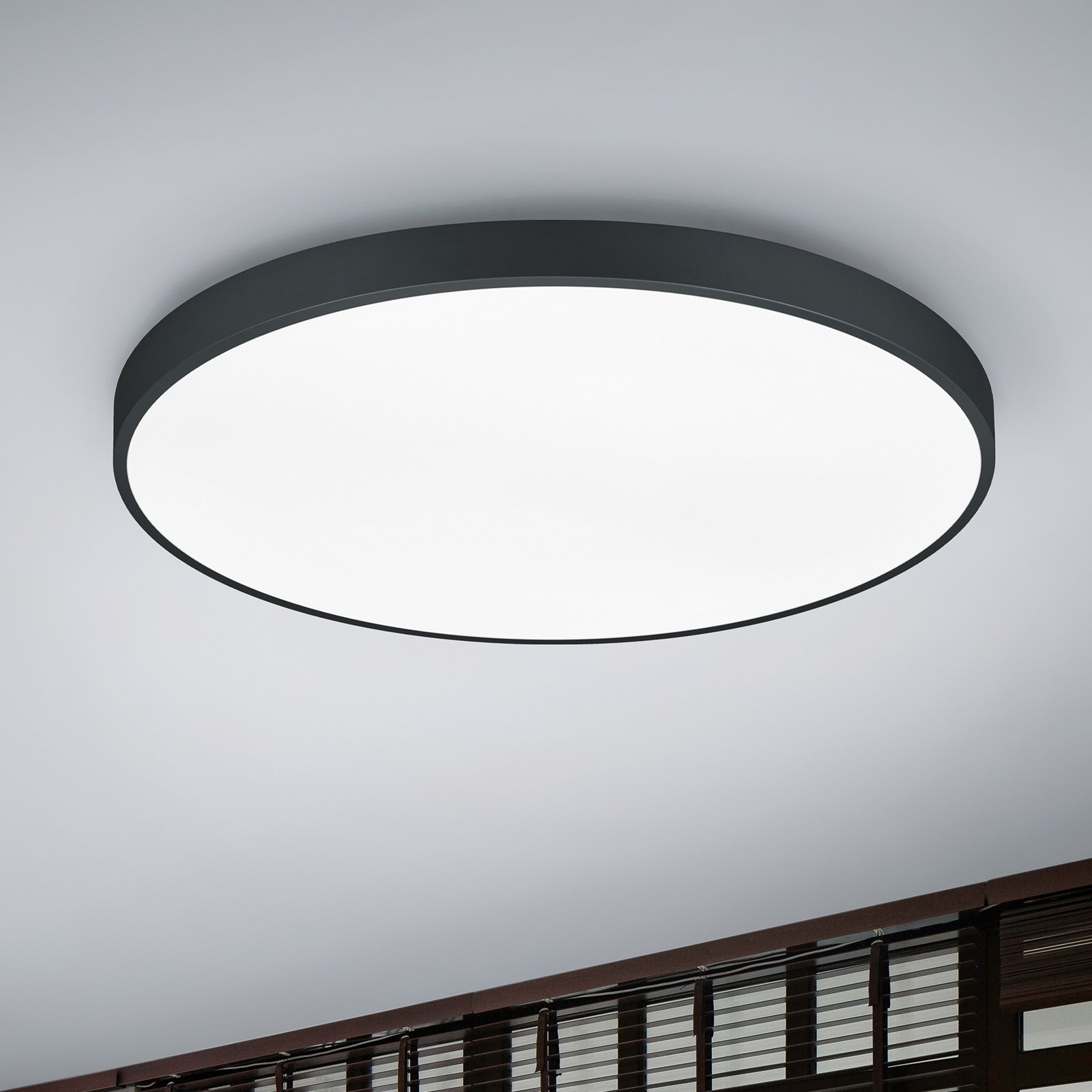 Waco LED ceiling lamp, CCT, Ø 75 cm, matt black