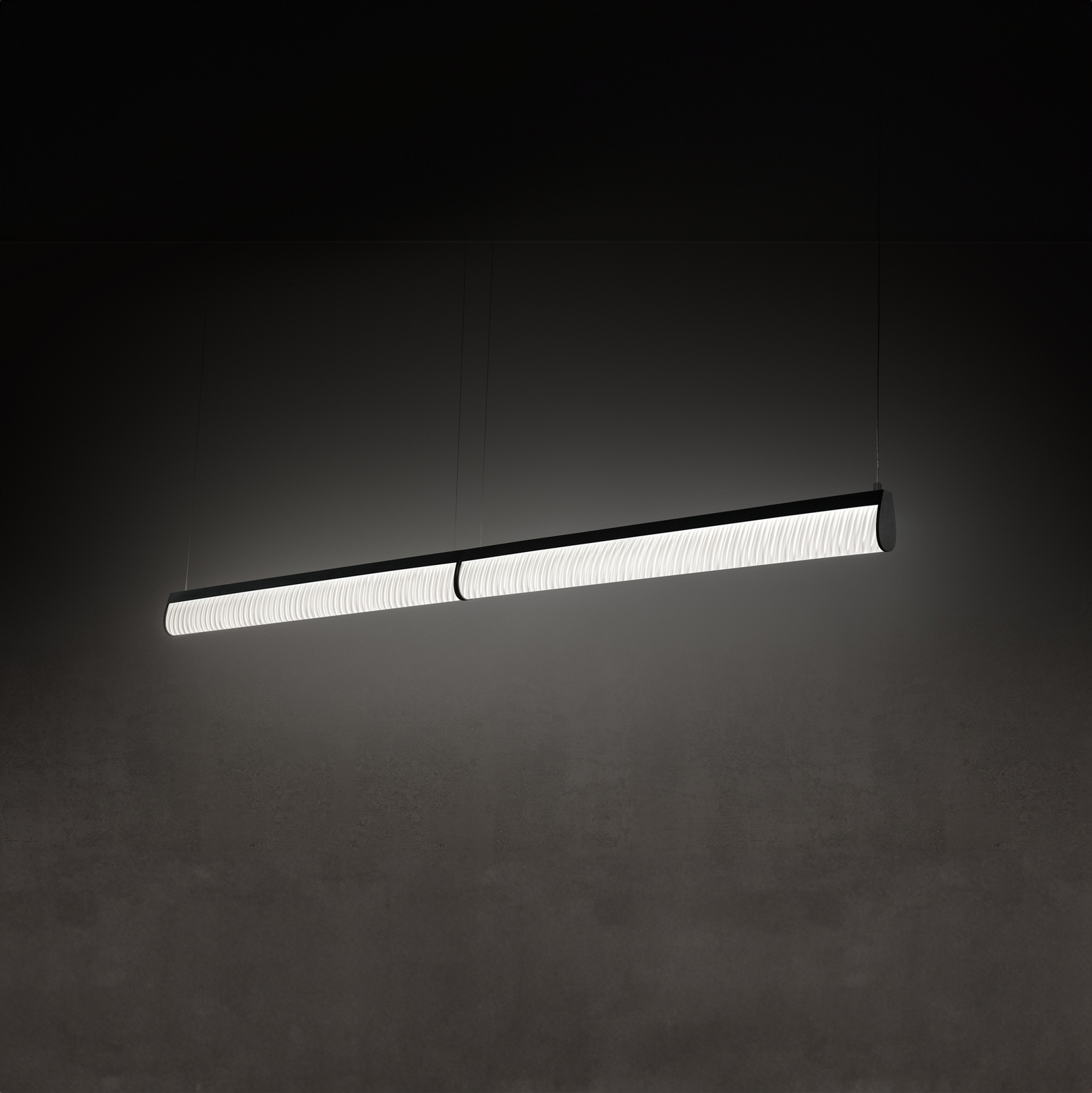 Lampa wisząca LED Slamp Modula Double, plisowana, czarna