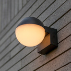 LED-Außenwandleuchte LOOMA, dunkelgrau, Ø 10 cm, Metall IP54