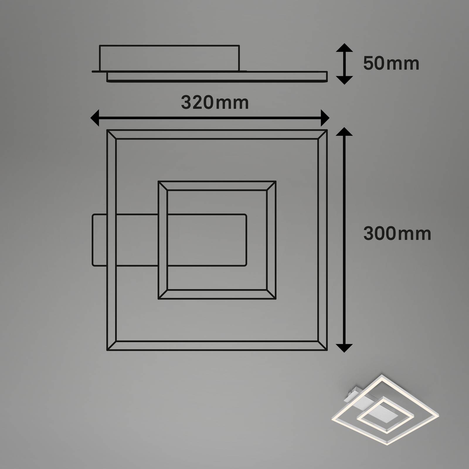 LED-Deckenleuchte 3772 mit 2 Rahmen, alu günstig online kaufen