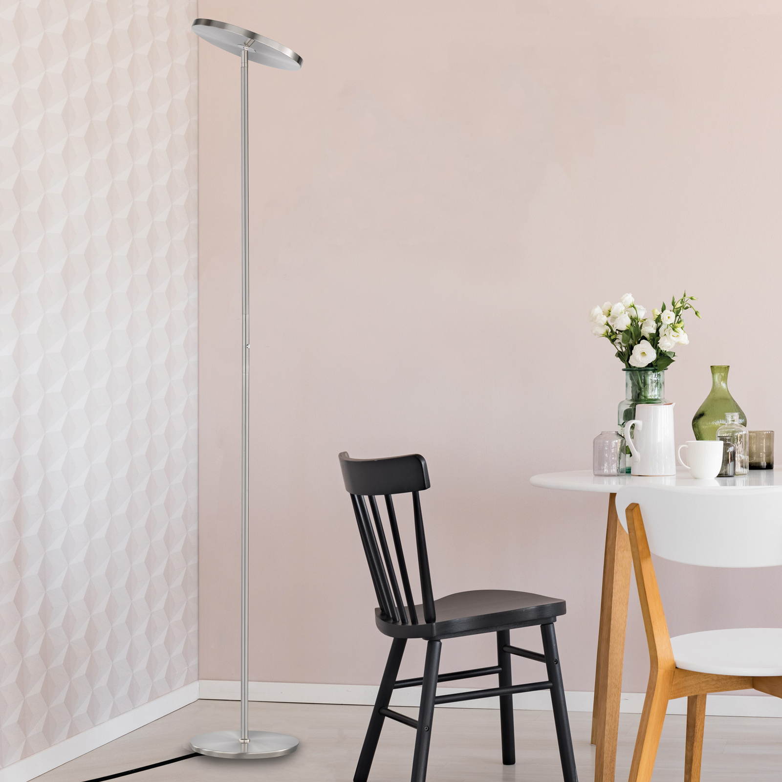 LED-lattiavalo Fabi metallia, himmennys, nikkeli