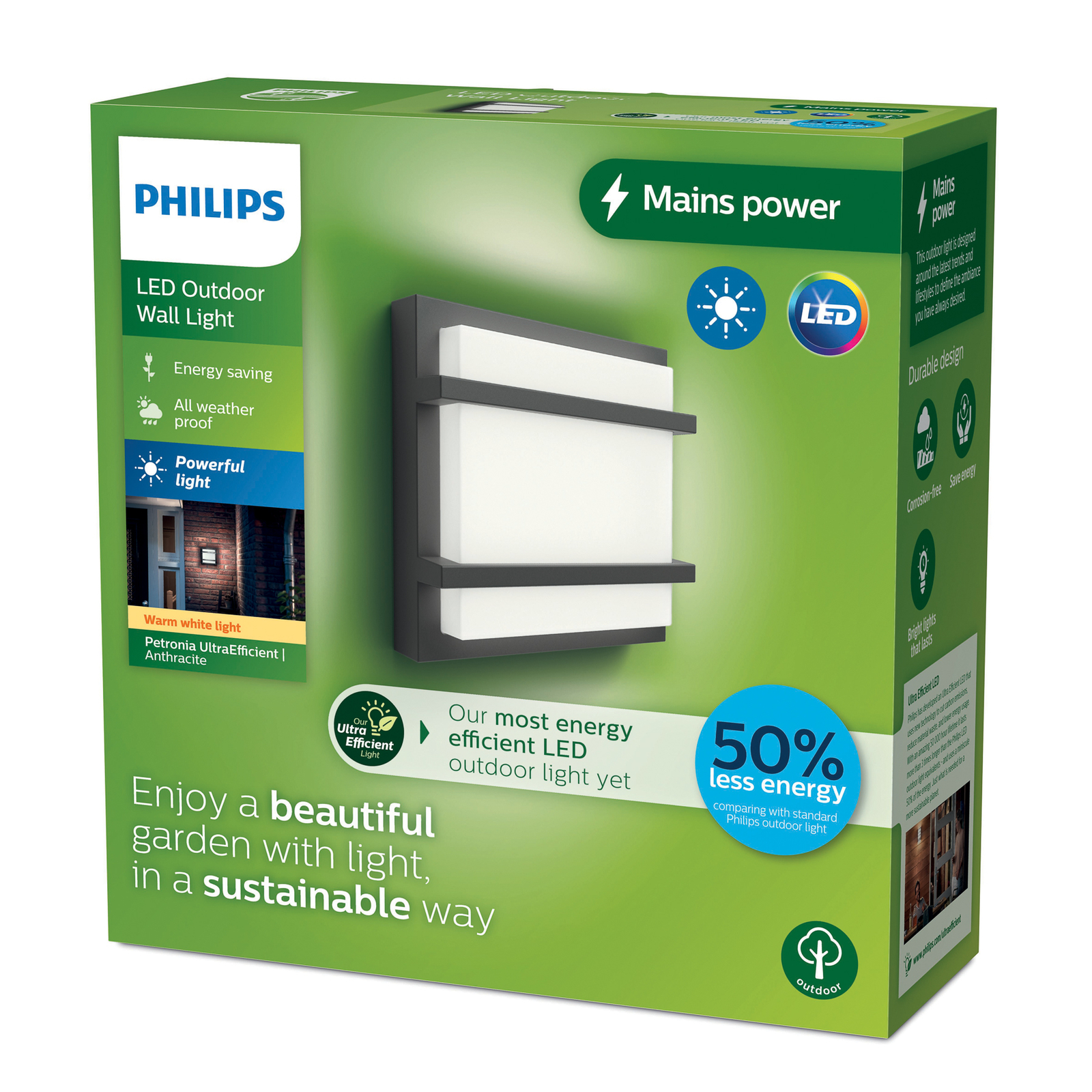 Vonkajšie nástenné svietidlo Philips LED Petronia UE