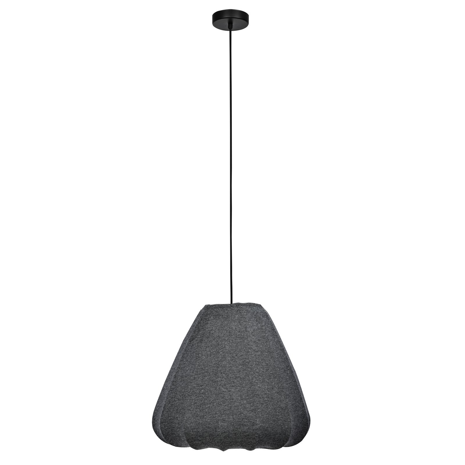 Candeeiro de suspensão Barlaston, Ø 35 cm, preto/cinzento, metal, tecido Candeeiro de suspensão Barlaston, Ø 35 cm, preto/cinzento, metal, tecido