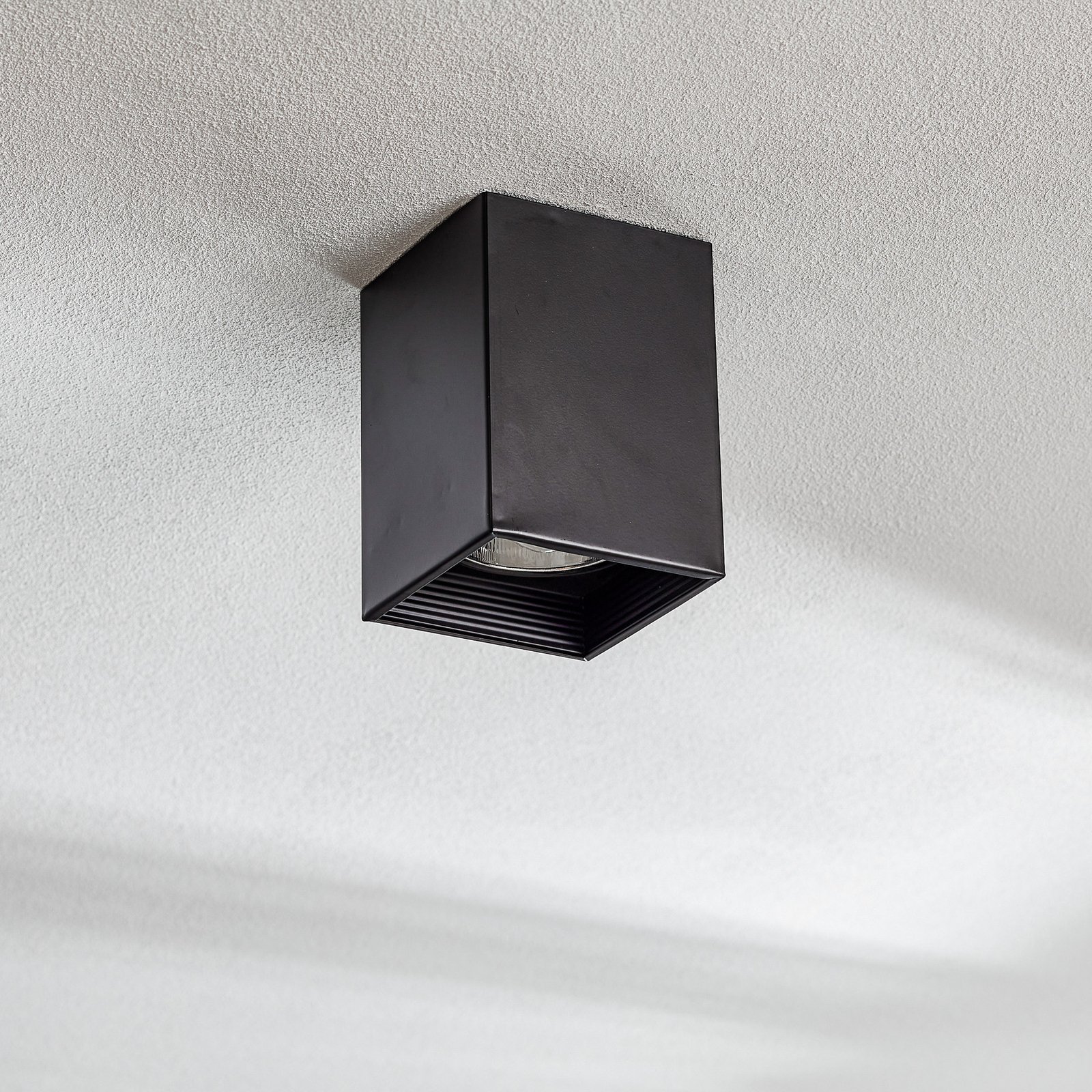 Loftspot downlight firkantet sort, bredde 11,5 cm