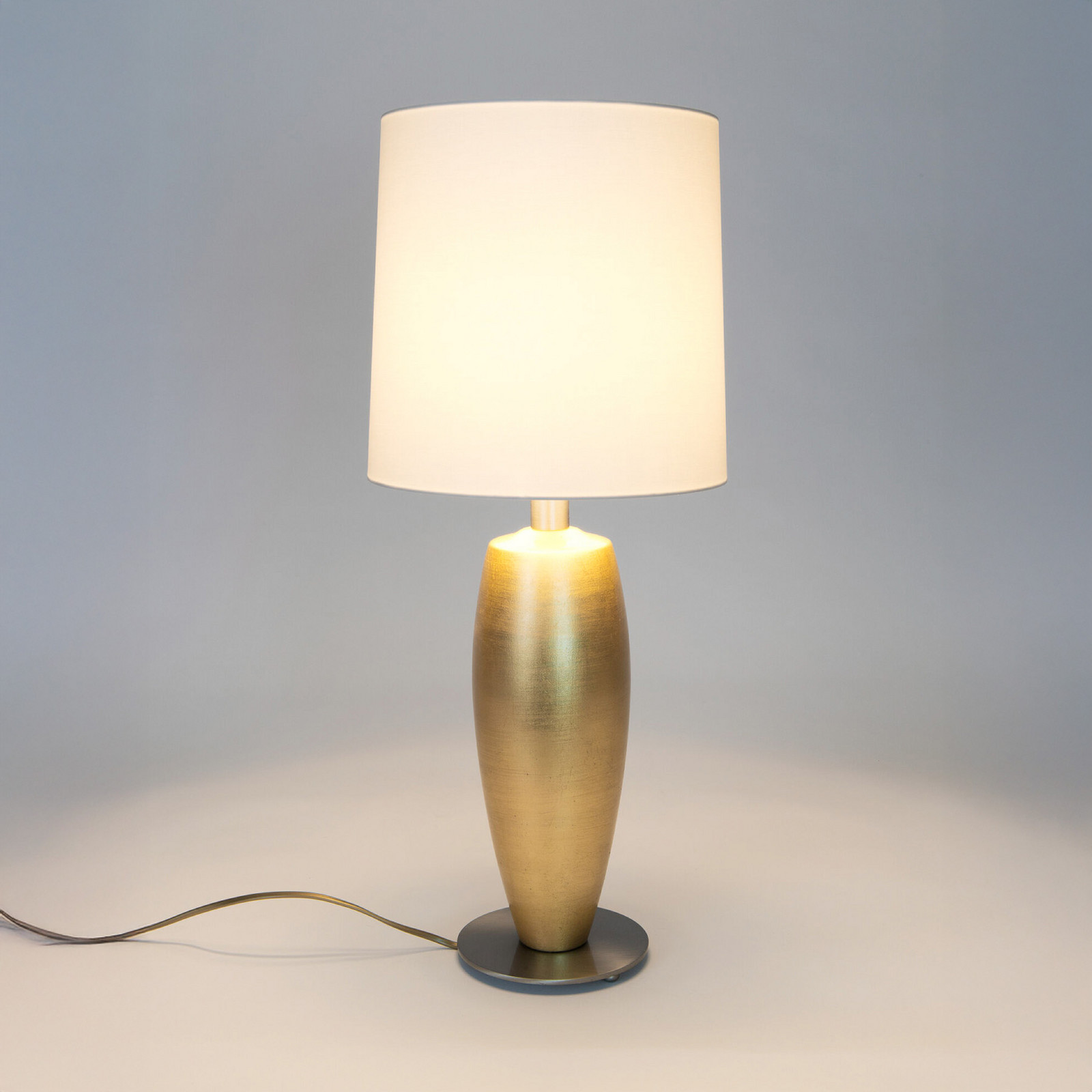 Holländer Lampa de masă OMEGA SOTTILE auriu/alb înălțime 68 cm ceramică soclu E27 - Camera de zi / sufragerie - aurit cu foiță de aur