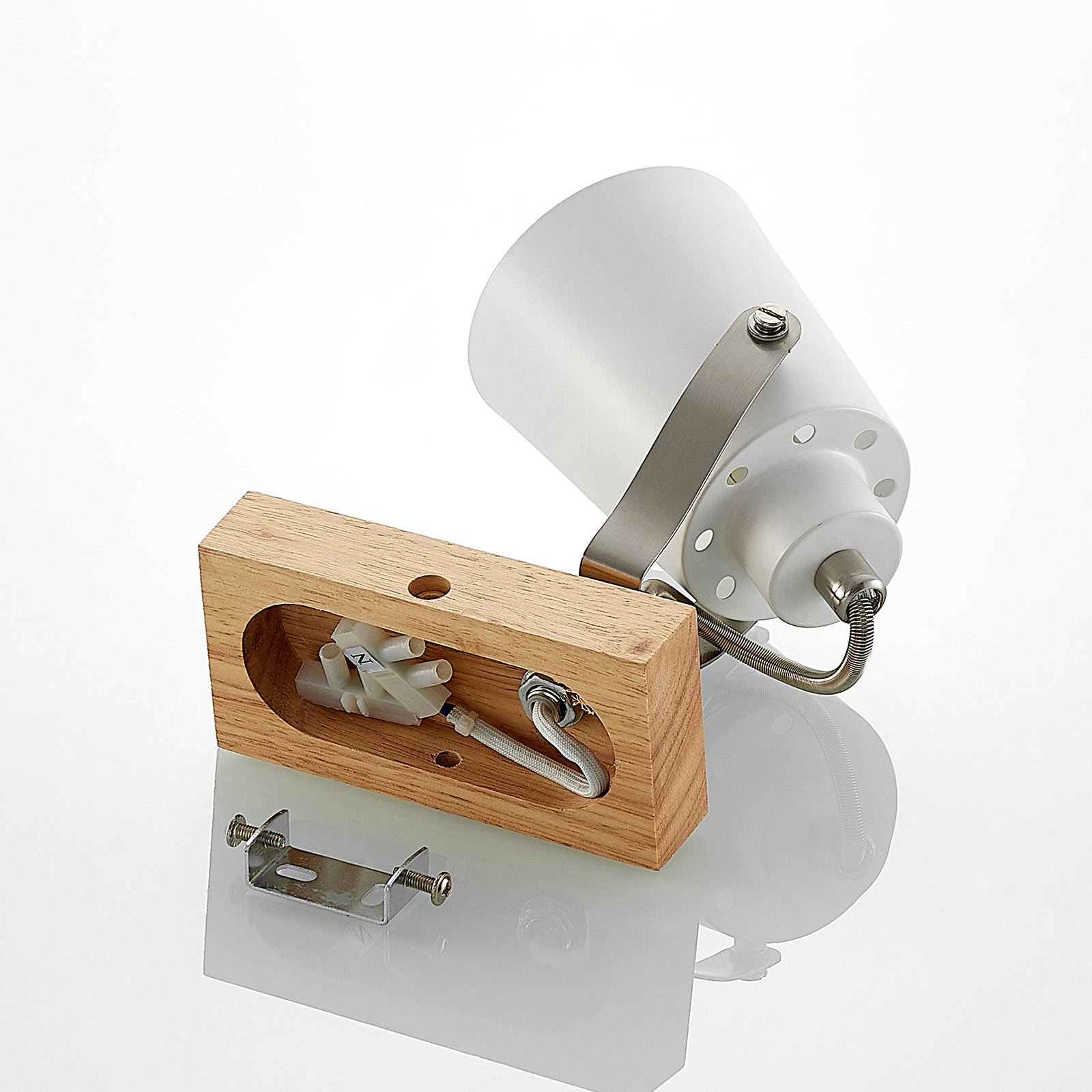 Blana Wall Lamp White/Wood - Lindby