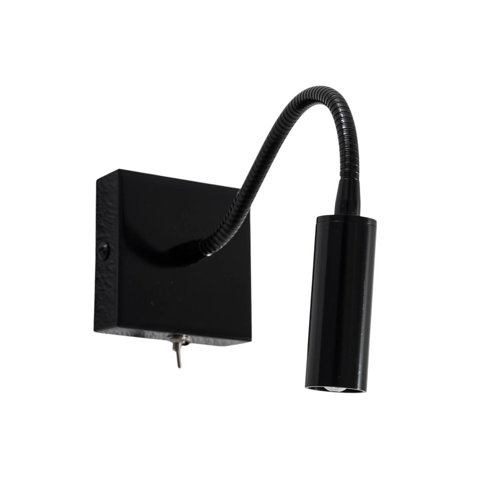 Wandlampe Ojos, schwarz, Leselampe, verstellbar, 33 cm, G9