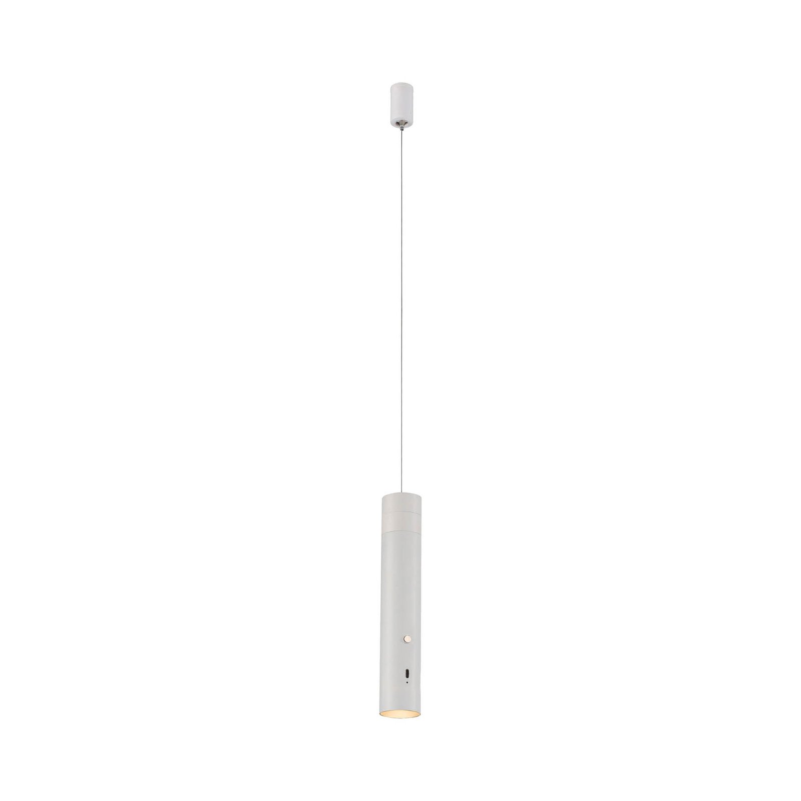 JUST LIGHT. Suspension LED rechargeable Attach, blanc, fer