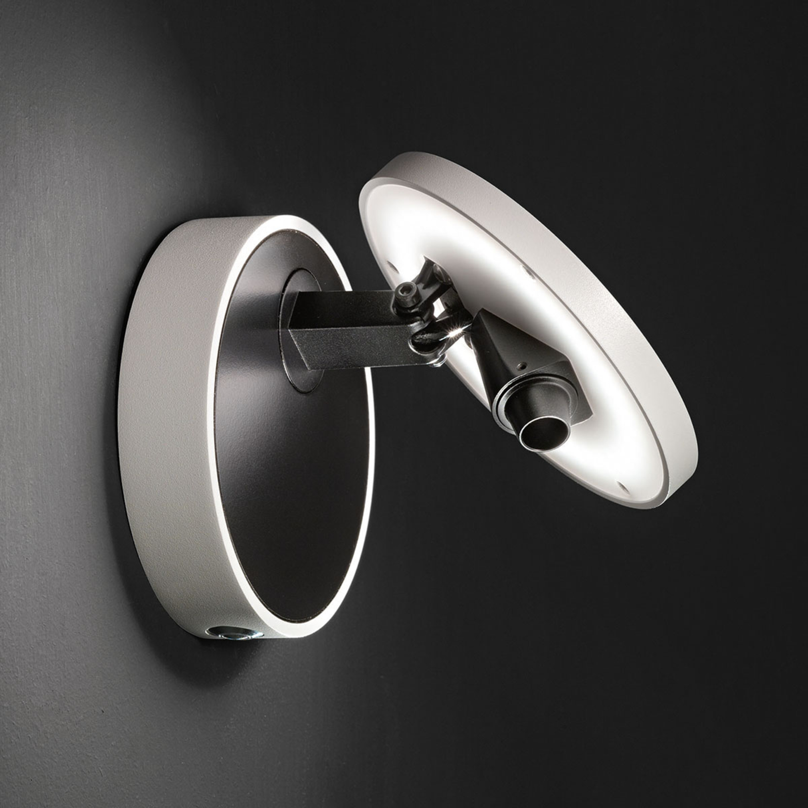 LED-væglampe Ara med læsespot, hvid-sort