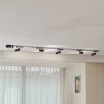 Track lighting system 48V Lumaro, spots,5-bulb,black,Ø4cm,dimmable