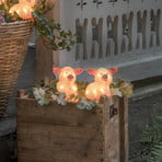 Pig con luce a LED, set di 5 come catena, rosa