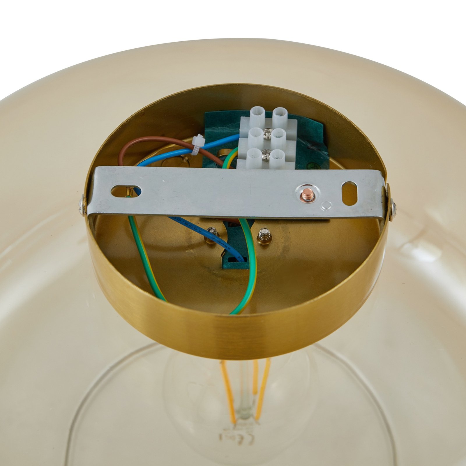 Hildur Deckenlampe Ø 28,5 cm amber Glas - Lindby