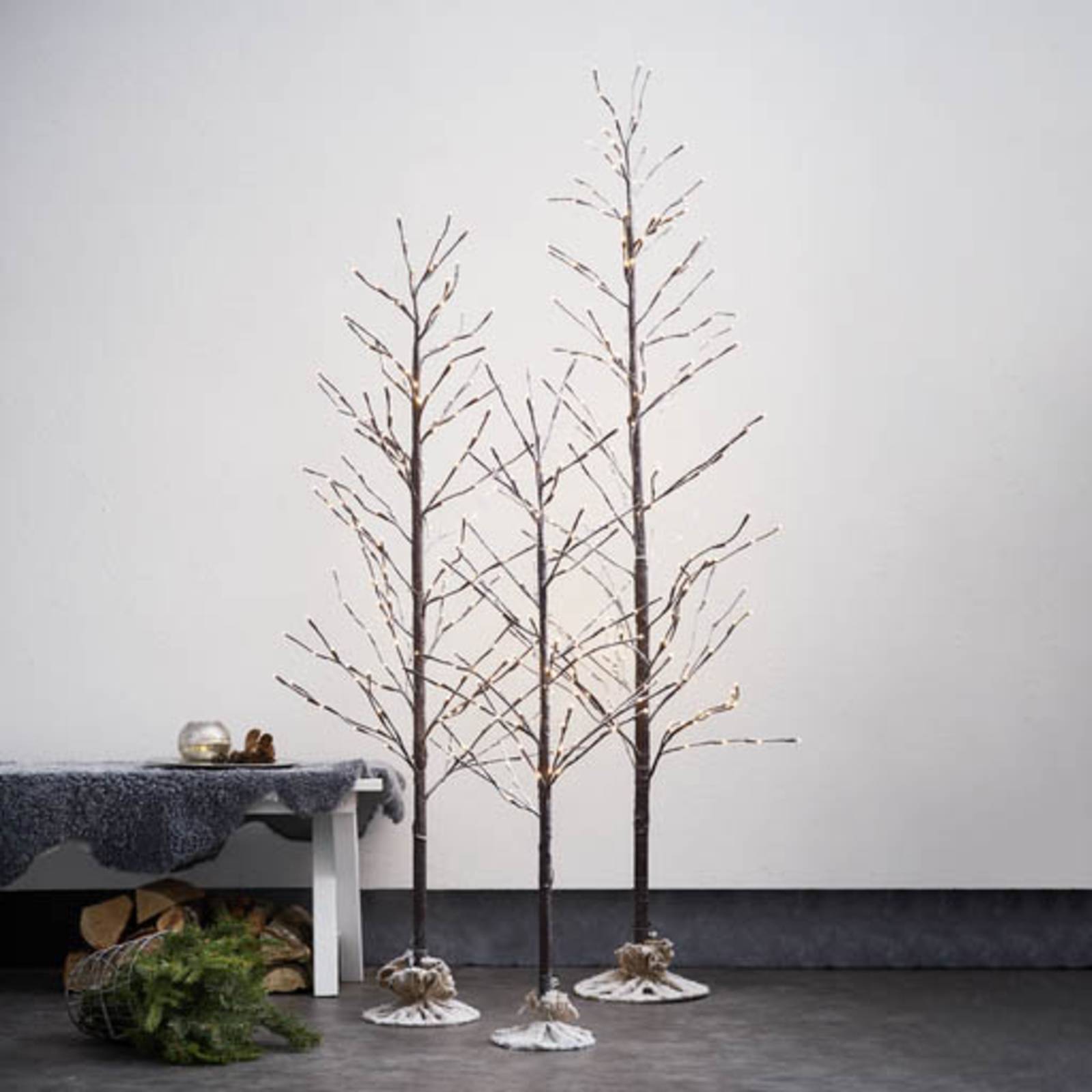 Levně Dekorativní stromek LED Tobby Tree IP44 hnědý výška 120 cm