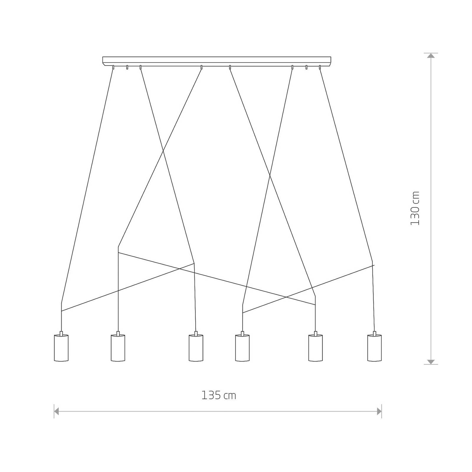 Nowodvorski Lighting Hänglampa Imbria 6 lampor längd 135 cm mässing