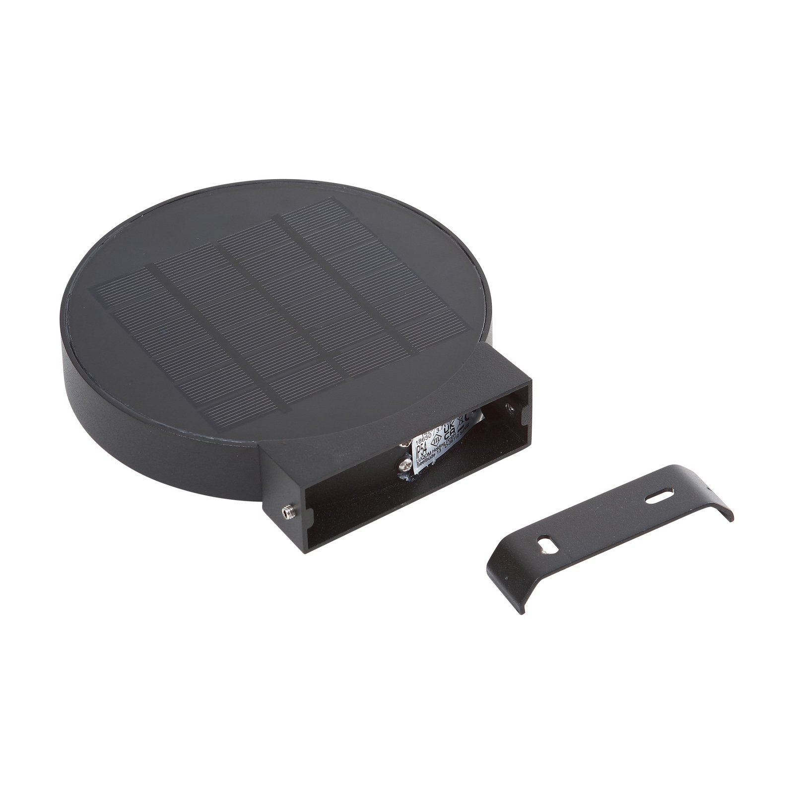Tavon Round LED Solarzelle Wandleuchte Dim. w/Sensor Schwarz - Lucande