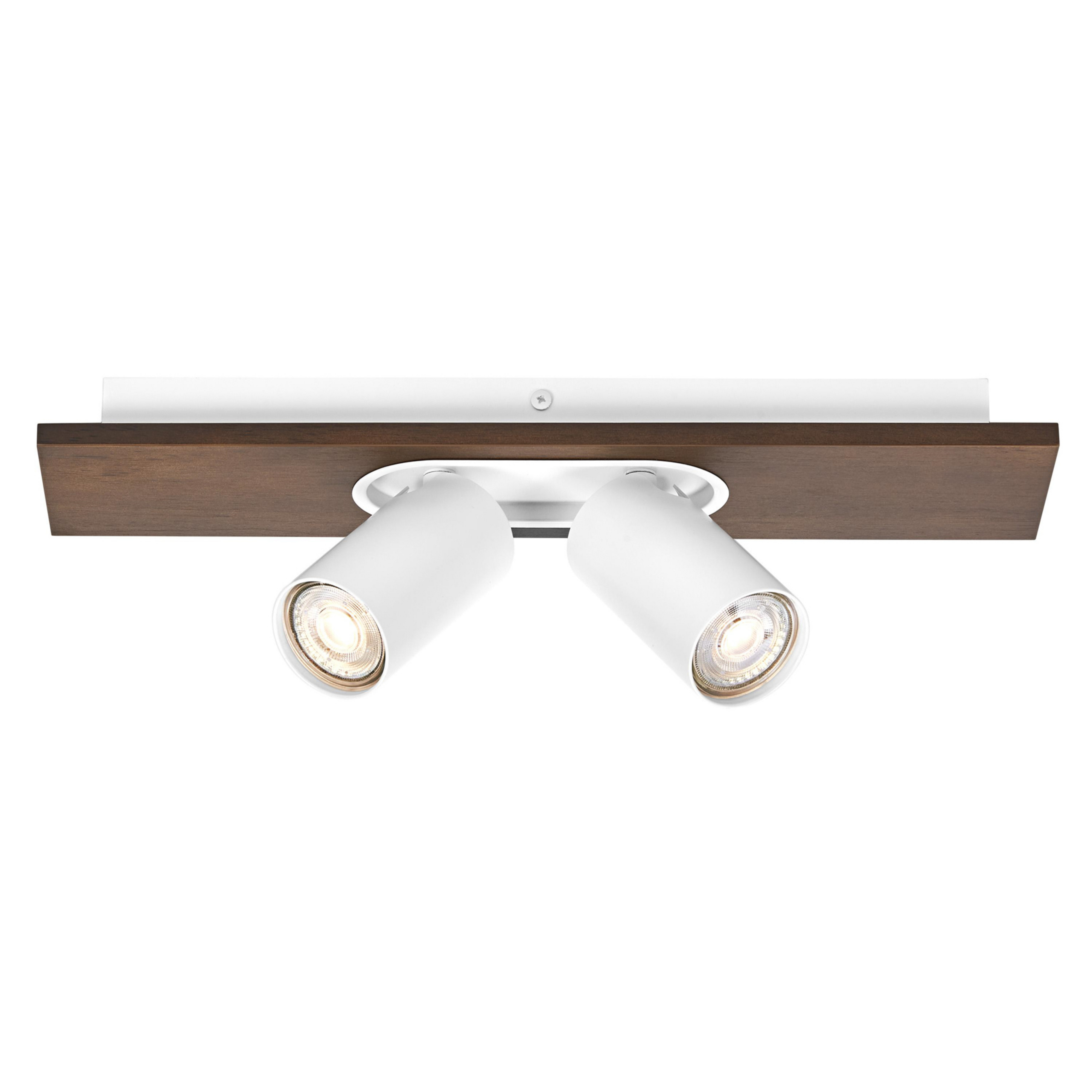 LEDVANCE LED griestu prožektors Mercury GU10, 2 gaismas, koks/balts