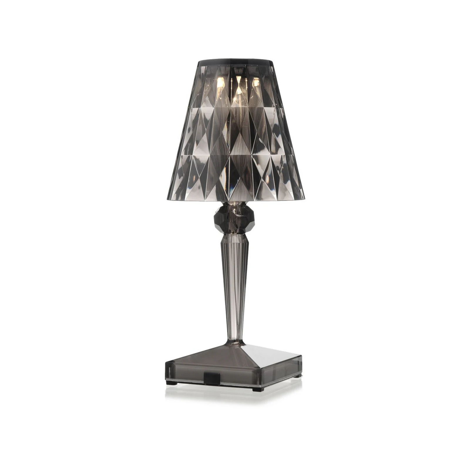 Candeeiro de mesa LED recarregável Kartell Battery, 30 cm, cinzento fumado, IP54