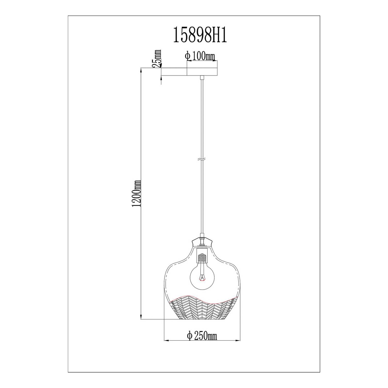 Lampa wisząca Jessica, Ø 25 cm, dymny szary, szkło