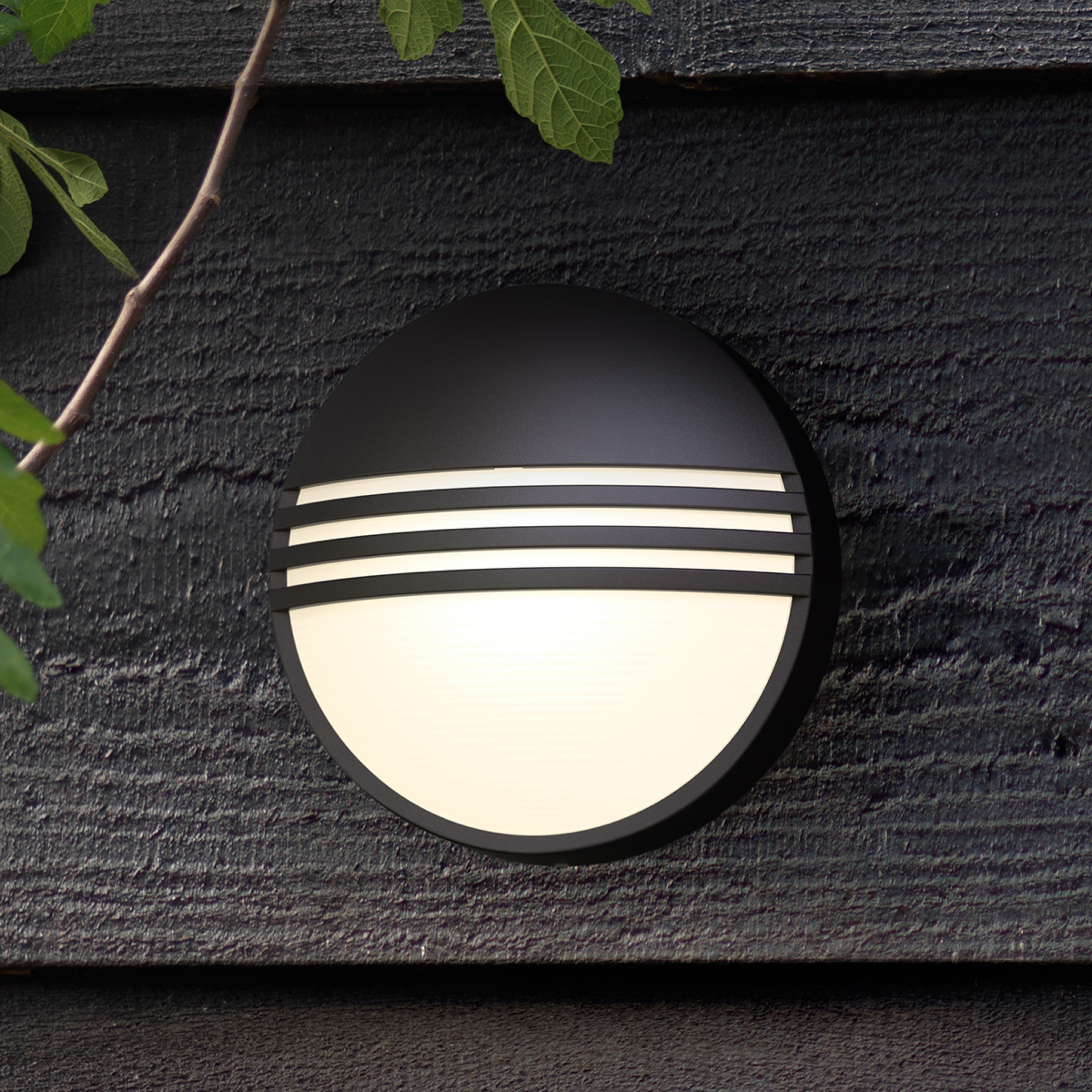 Philips Yarrow schwarze LED-Außenwandleuchte