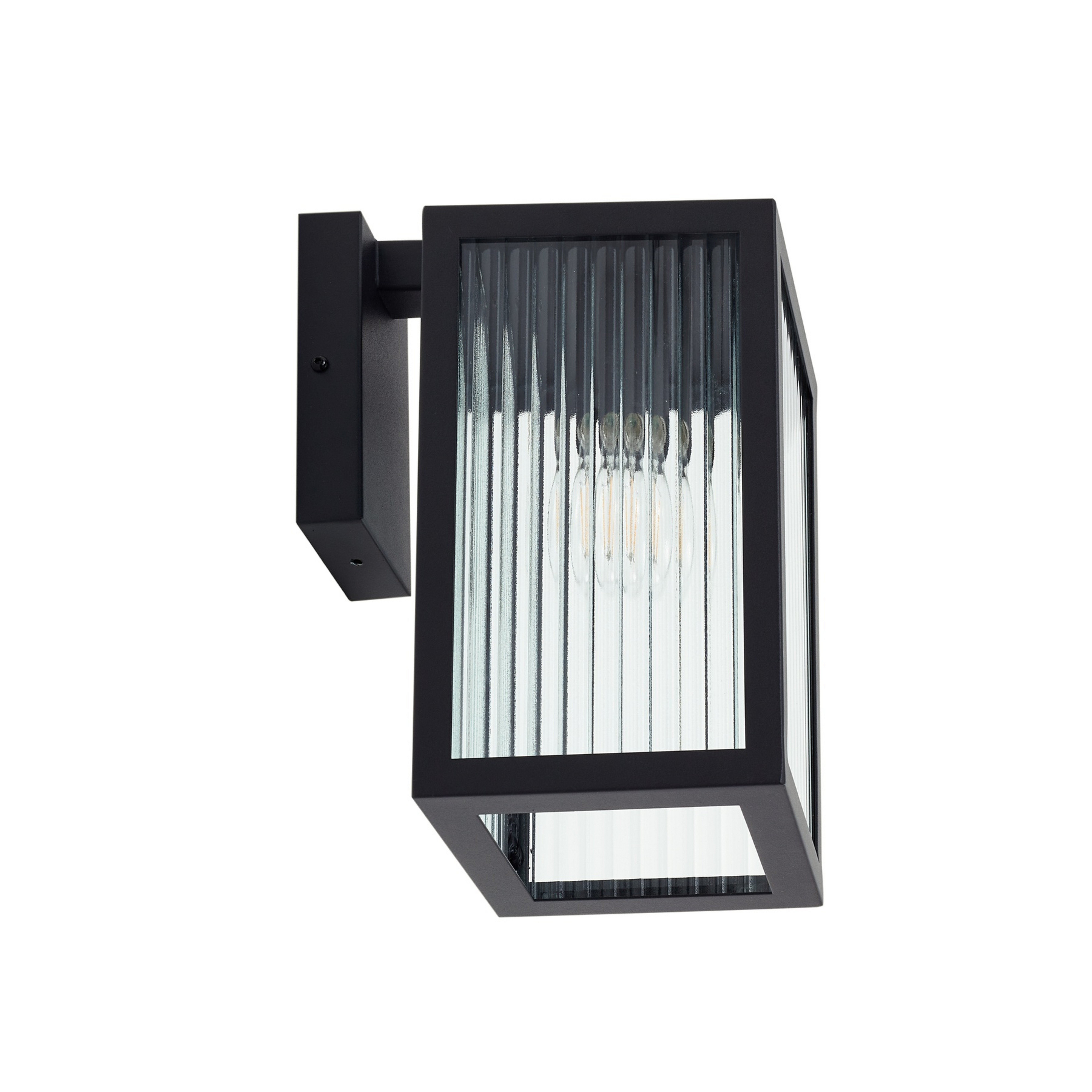 Bolgar Außenwandleuchte 15 cm schwarz Metall Glas - Lindby