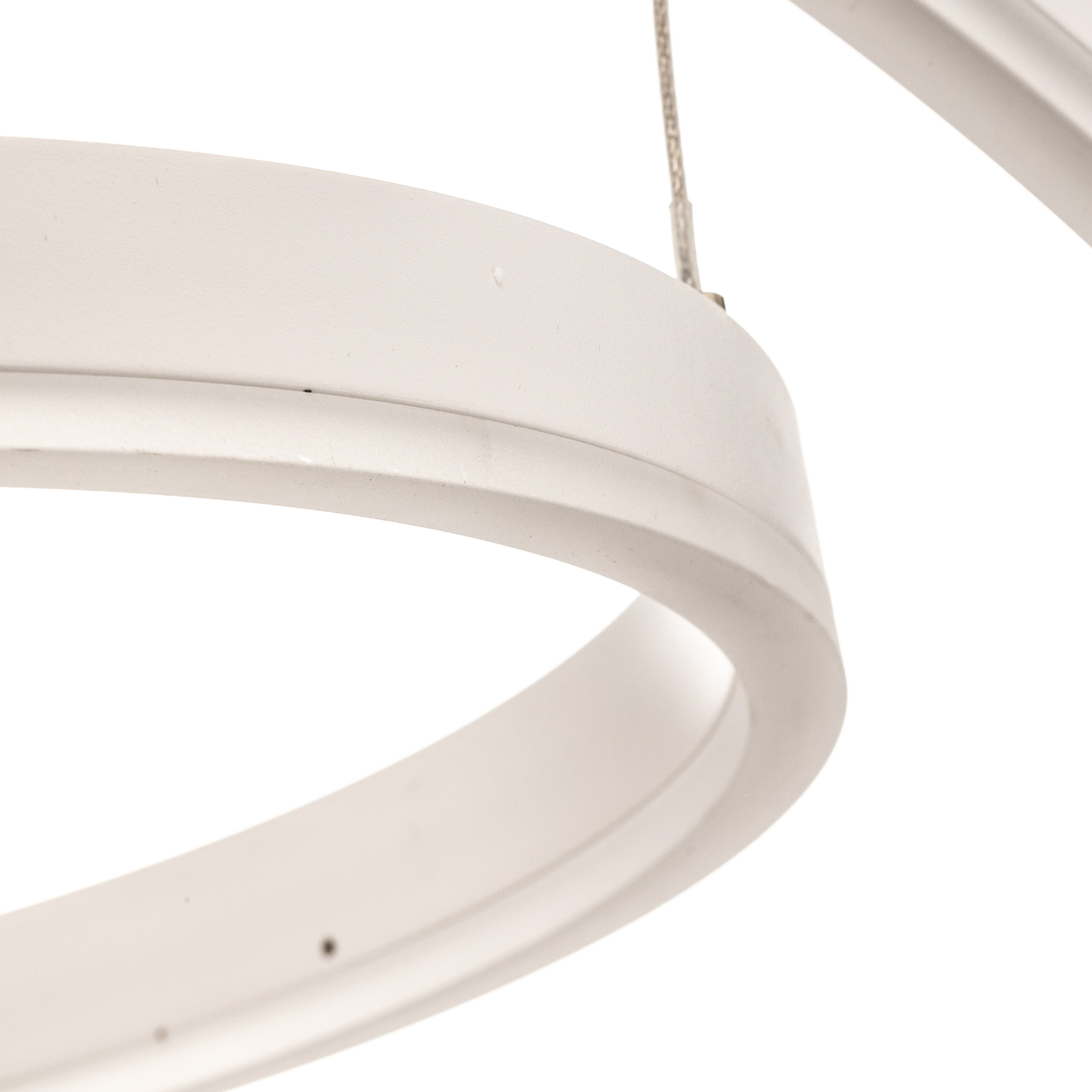 Arcchio Albiona LED hanging light, white, 3 rings