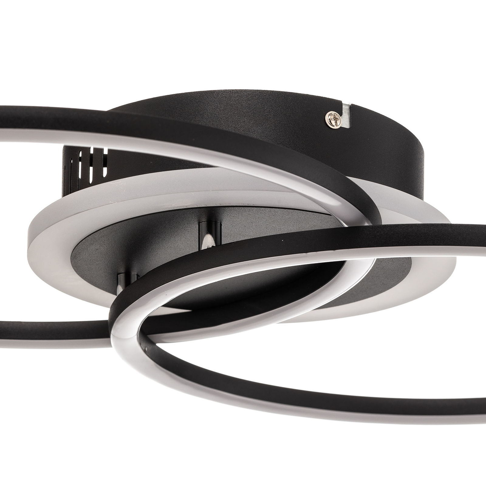 Plafón LED Venida en diseño de anillo, negro