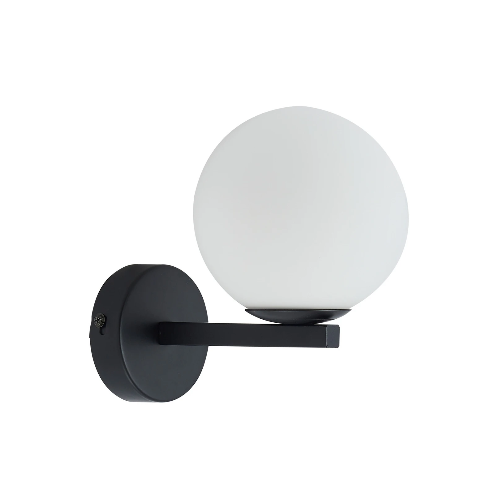 Lucande applique murale Bidolo, noir, verre, Ø 12 cm, IP44
