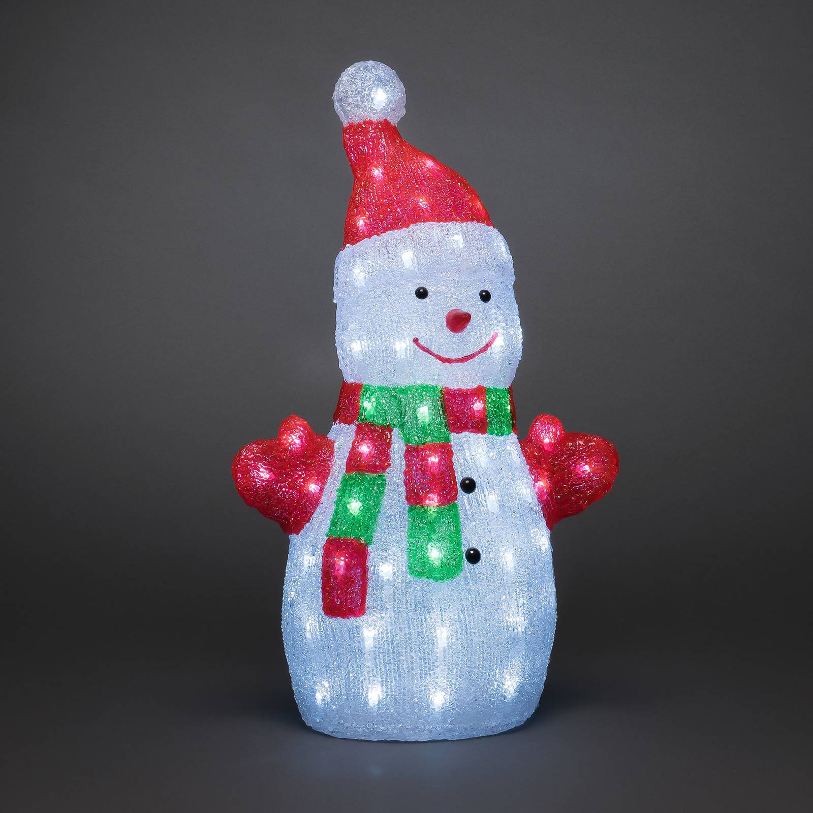 Figurine LED Bonhomme de neige en acrylique
