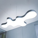 LED-Hängeleuchte Amorphicon P1, silber, 830