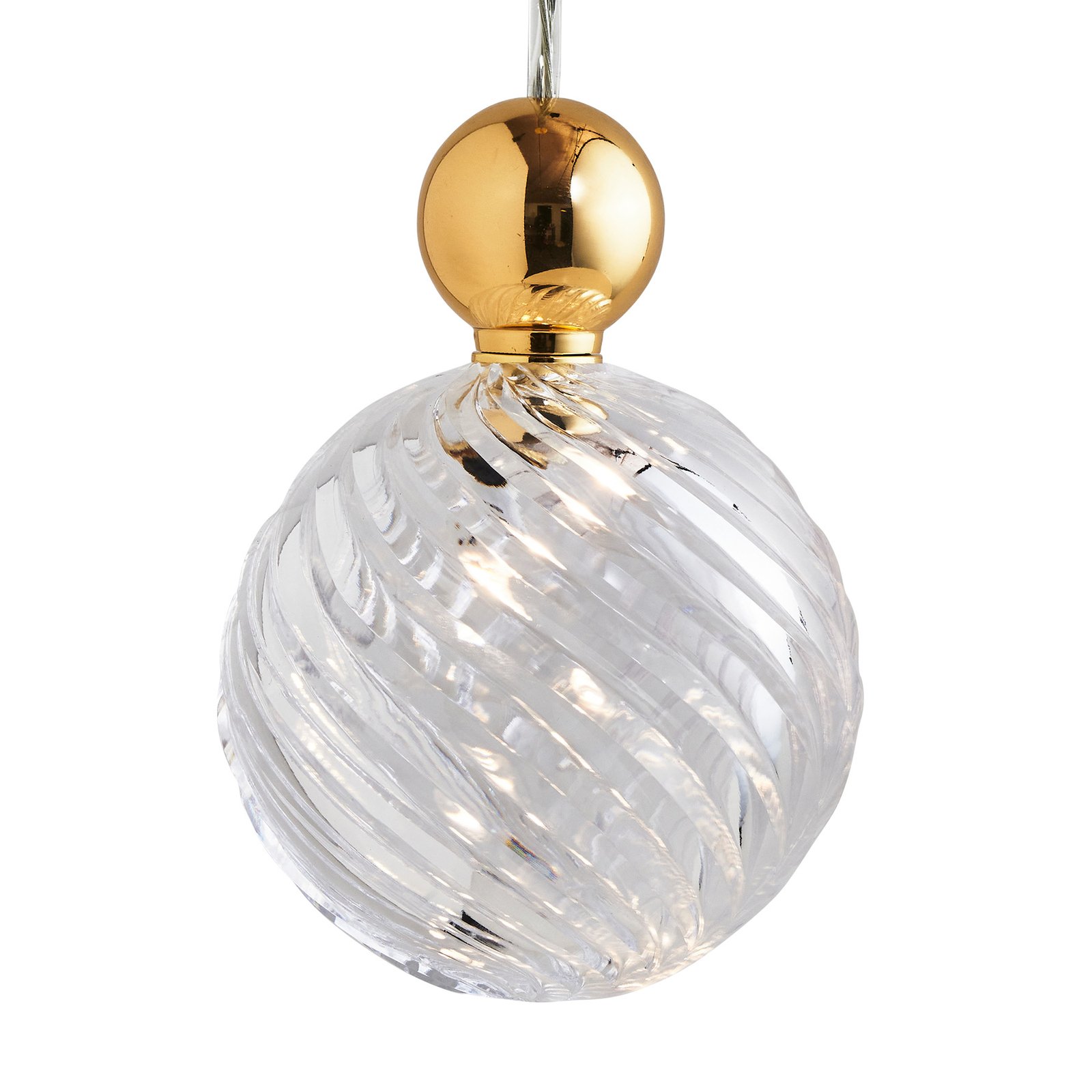 EBB & FLOW Uva M/L Hanging Ball gold clear swirl