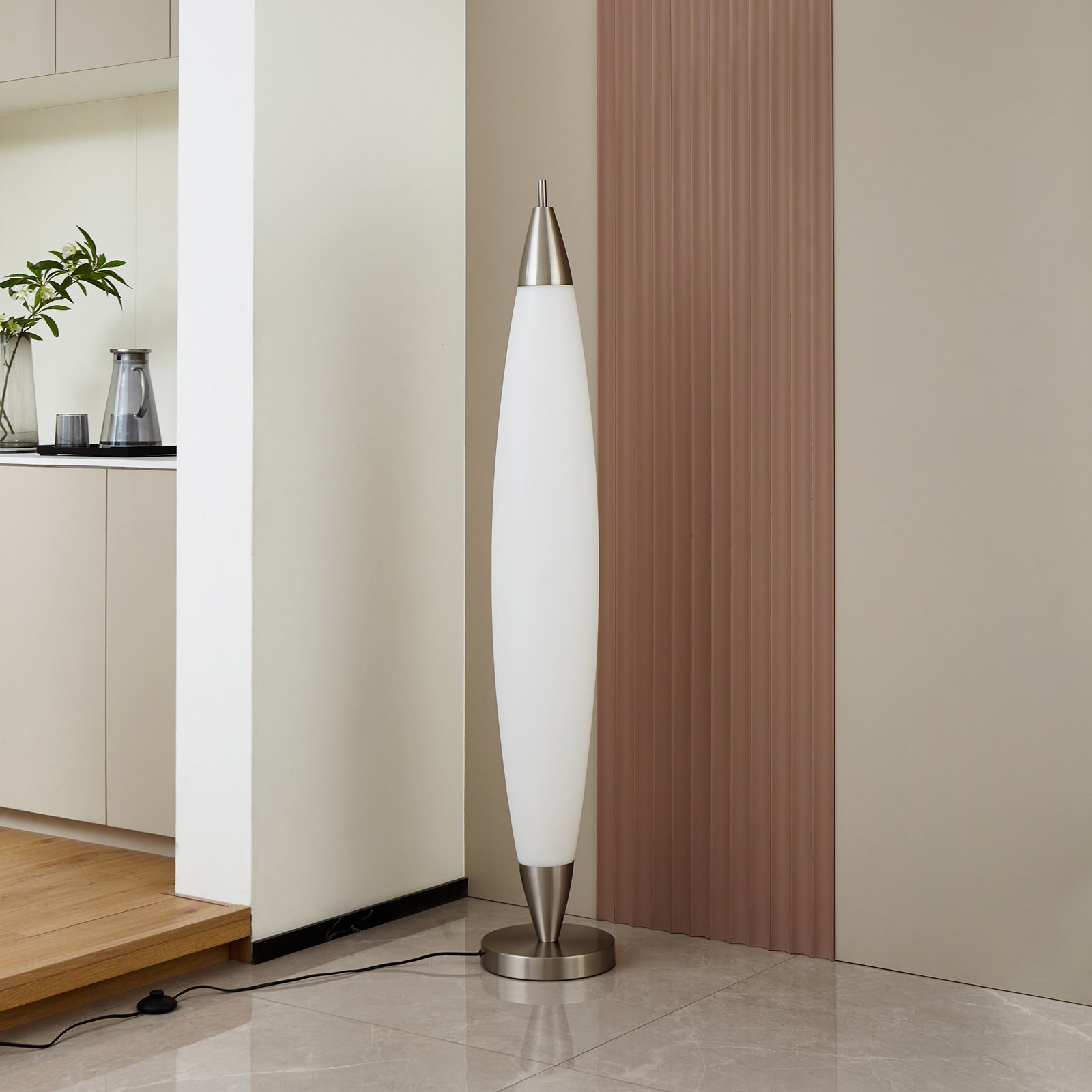 Tarell LED Stojací Lampa H146 Dim. Bílá/Nikkel - Lucande
