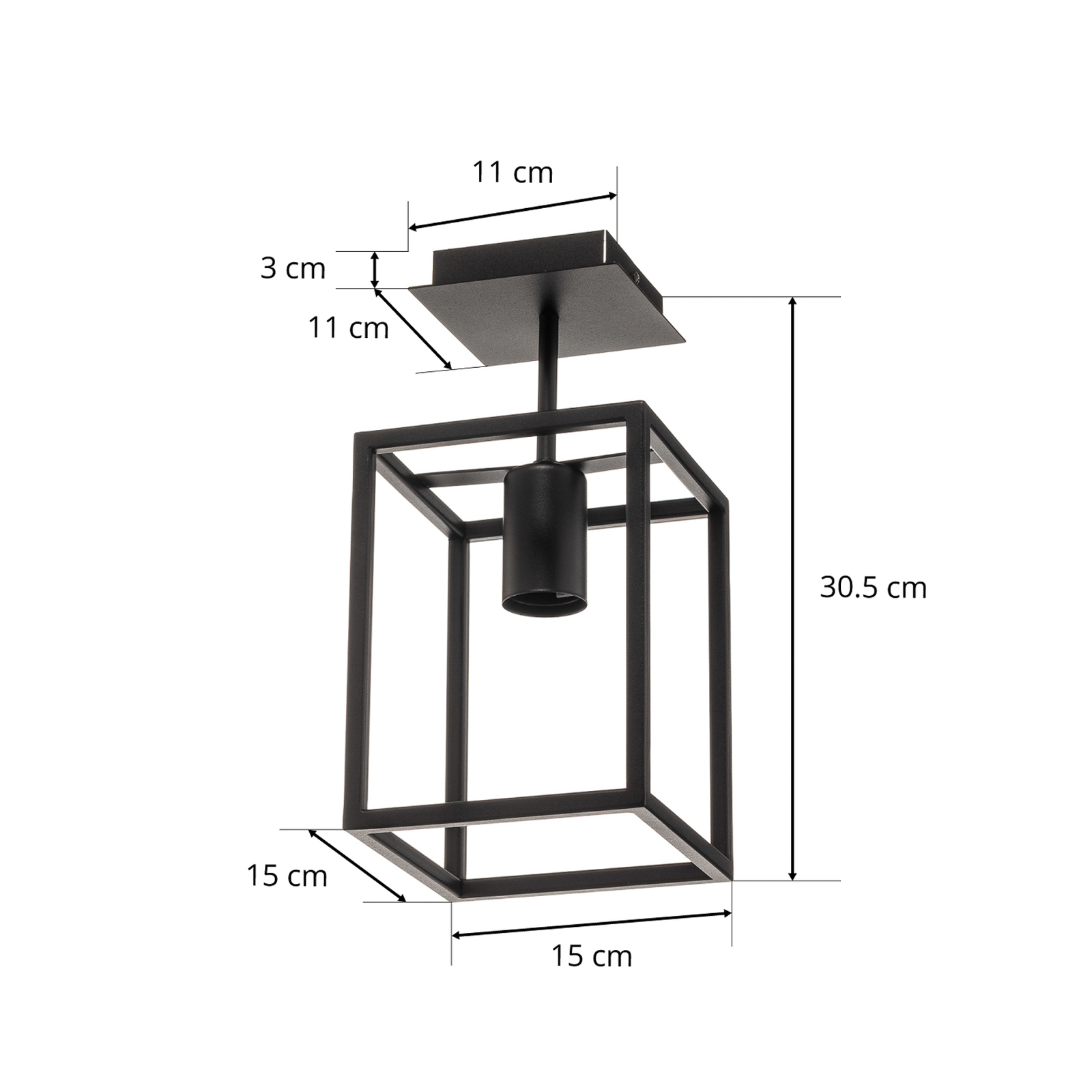 Plafonnier Crate en acier, à une lampe