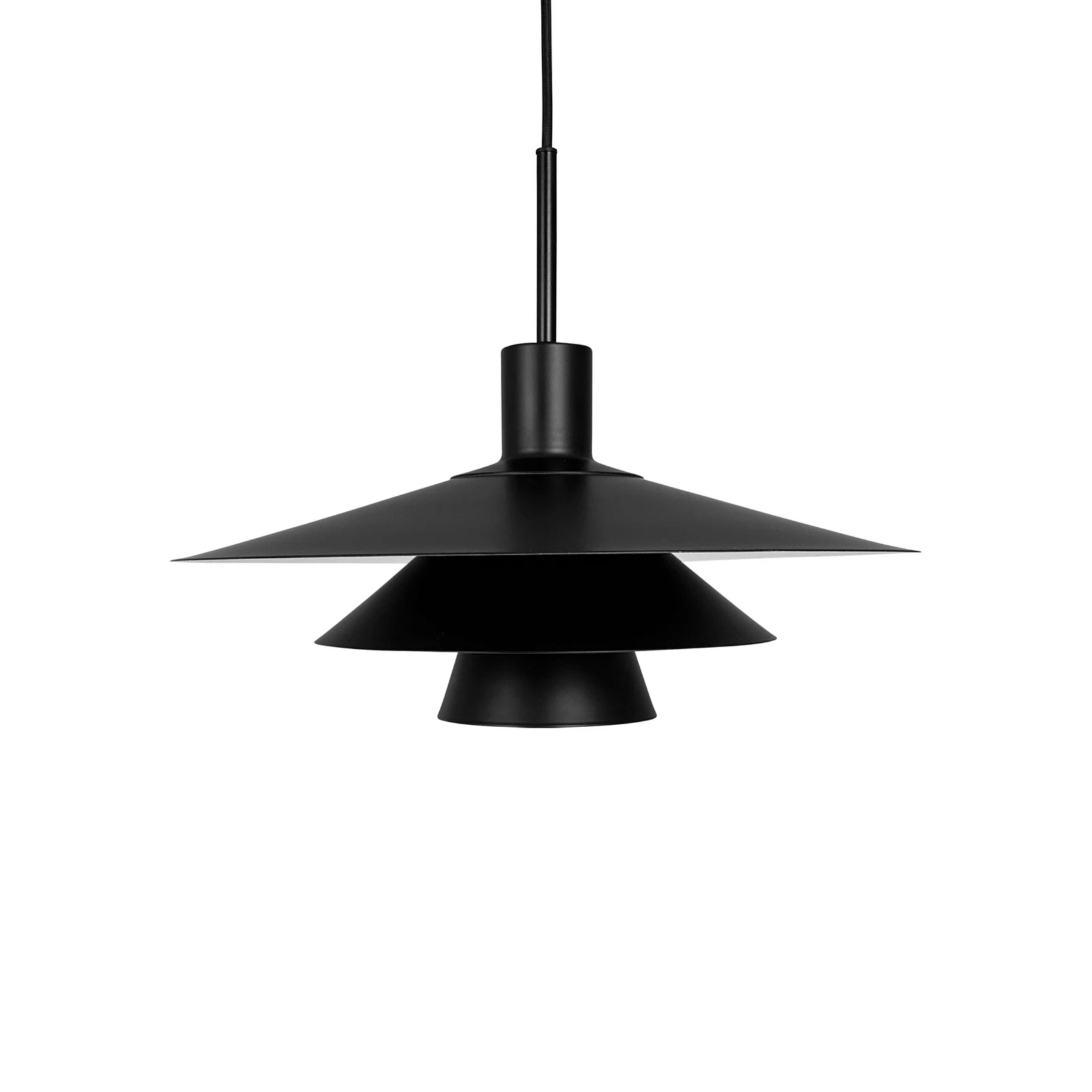 Dyberg Larsen pendellampa Kay, Ø 50 cm, svart, metall