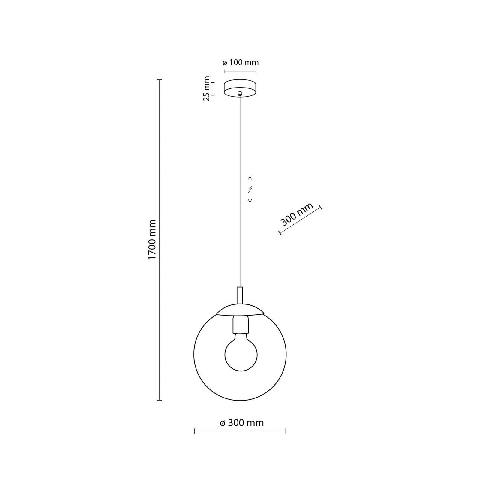 Lampa wisząca Esme, Ø 30 cm, przezroczysta, szkło, kula, E27