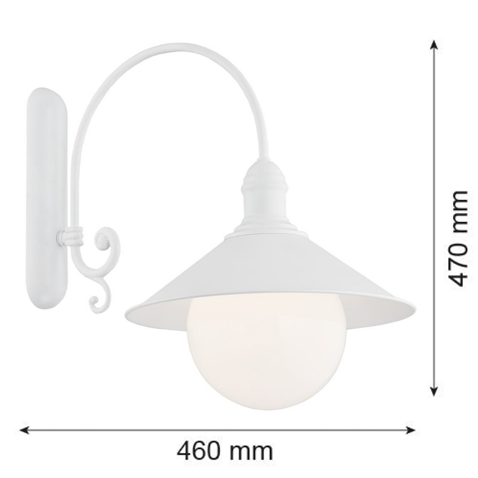 Außenwandleuchte Enduro, weiß, Stahl, Glas, IP44, E27