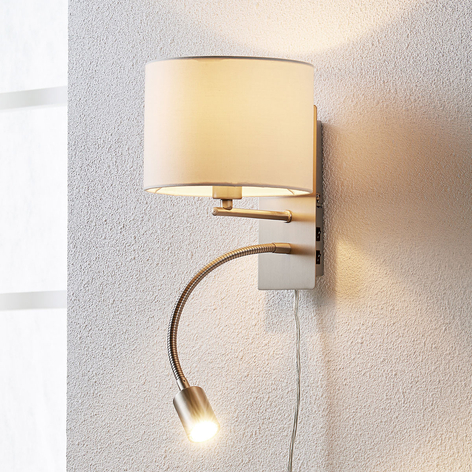 Florens - applique textile avec liseuse LED