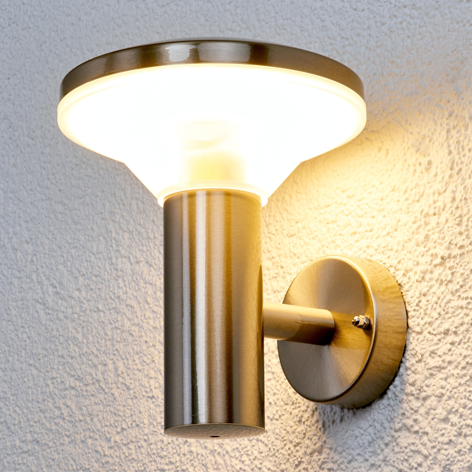 Lindby Stainless steel outdoor wall light Jiyan with LED, stainless steel, plastic, 8.1 W, energy efficiency: A+, W: 16 cm, H: 20 cm