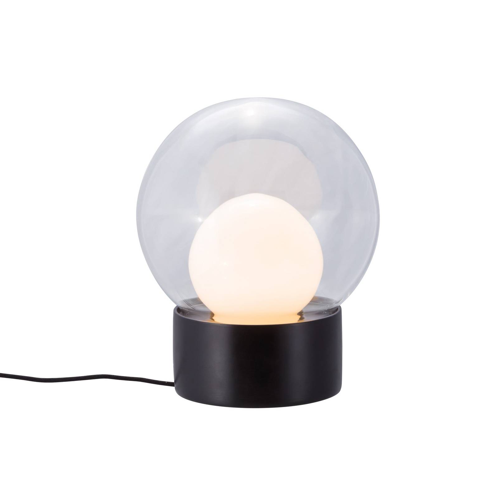 pulpo lampa stołowa Boule Small, przezroczysty/opal/czarny, szkło