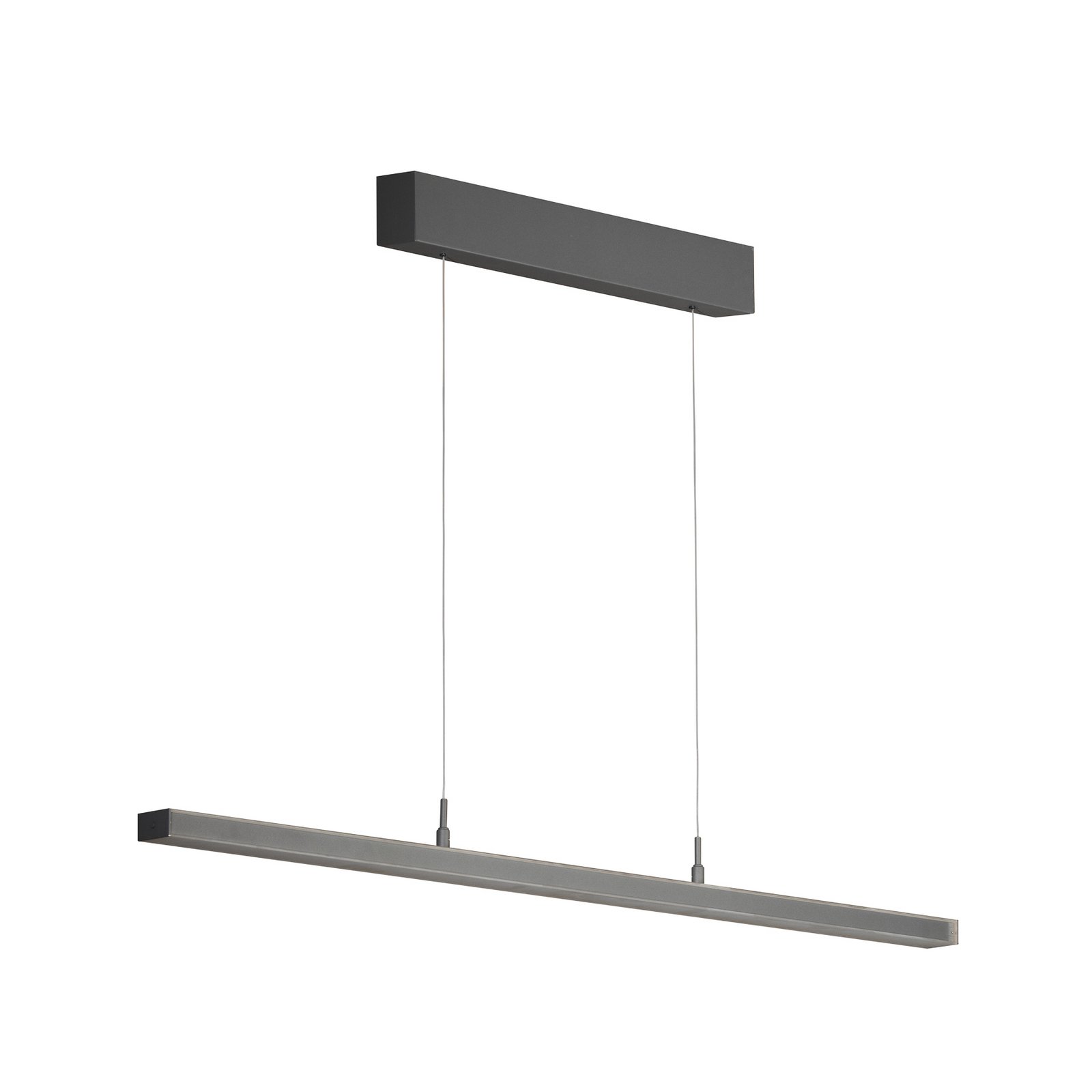 Lámpara colgante LED Valeno, gris, longitud 115 cm, CCT, regulador táctil