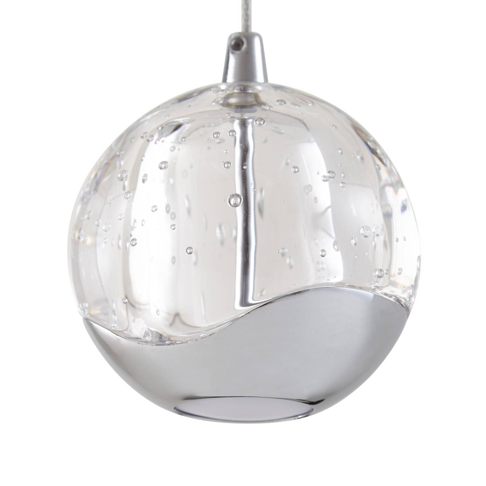 Żyrandol LED Lucande Hayley, Ø 40 cm, 9-punktowa, chrom, szkło