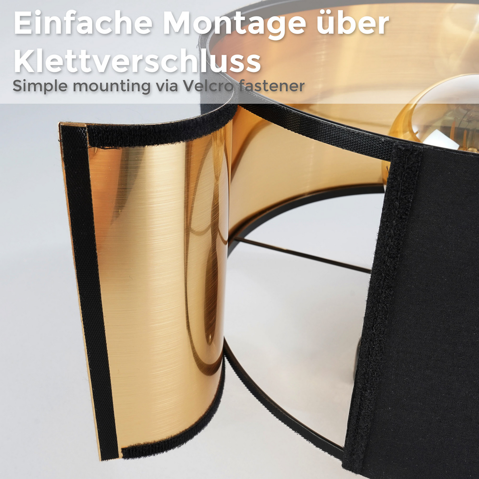 Plafondlamp Kari, zwart/goud, textiel, E27 Plafondlamp Kari, zwart/goud, textiel, E27