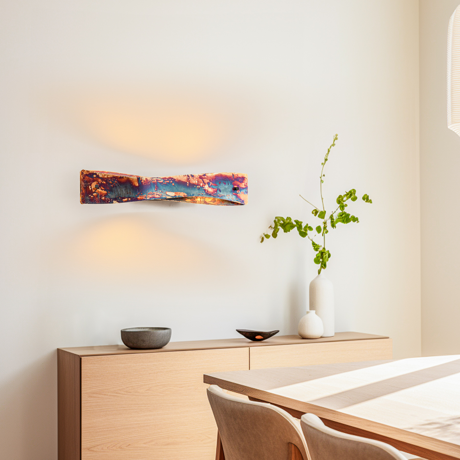 Quitani Baloria LED wall light, colourful/oxidised