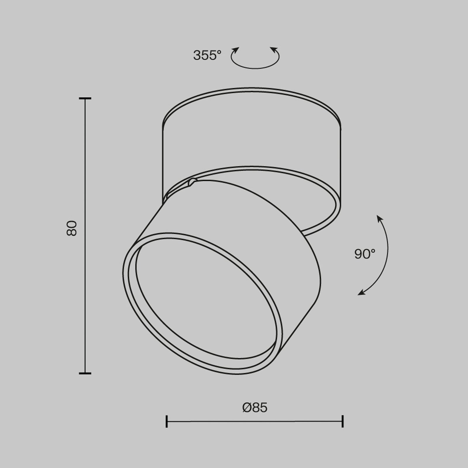 Maytoni plafonieră LED Onda, Ø 8,5 cm, 3.000K, 12W, alb