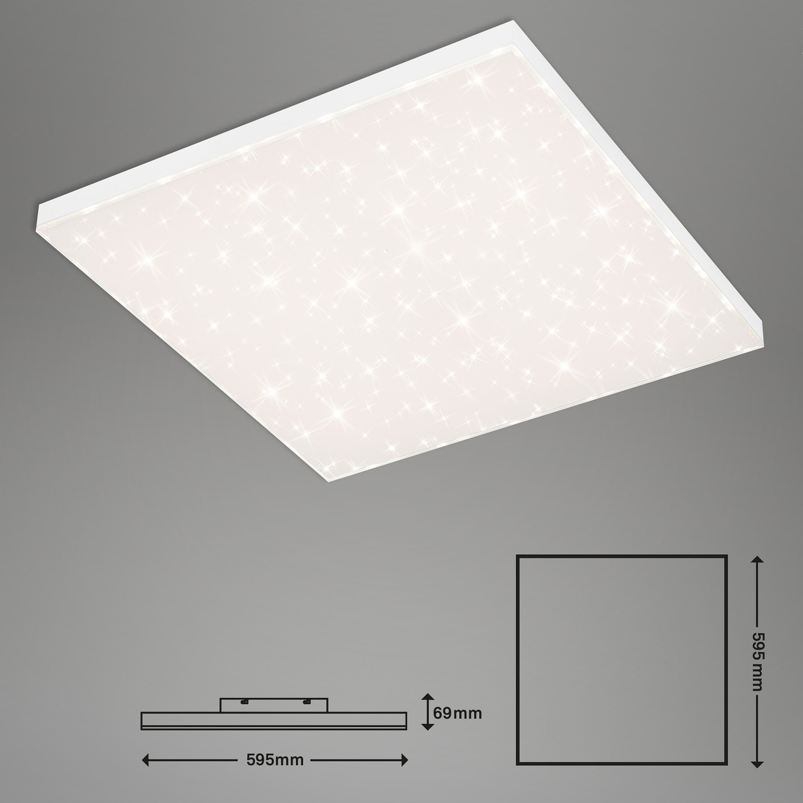 LED zvezdnato nebo CCT brez okvirja, 60x60cm