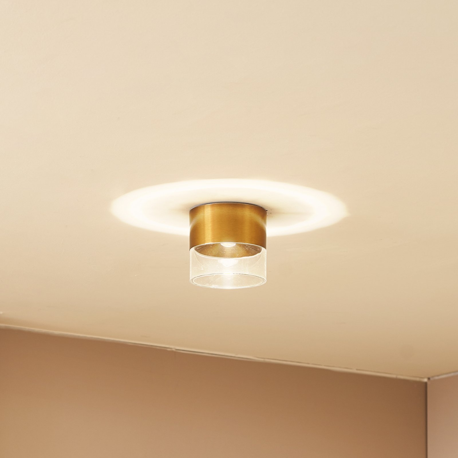 Lindby LED-Deckenleuchte Dalila, gold, Ø 10 cm, Aluminium