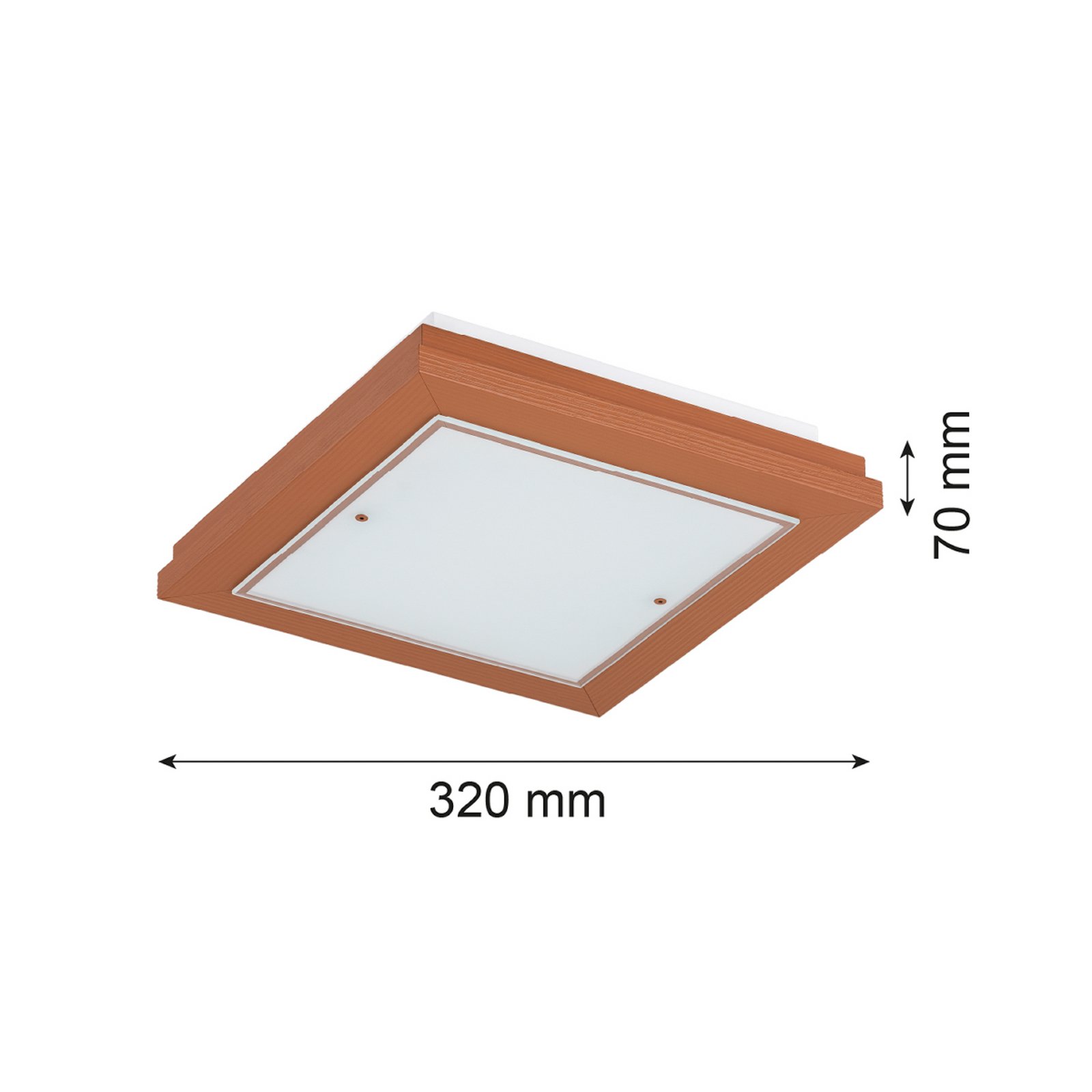 Tally ceiling light, width 32 cm, terracotta, wood, E27